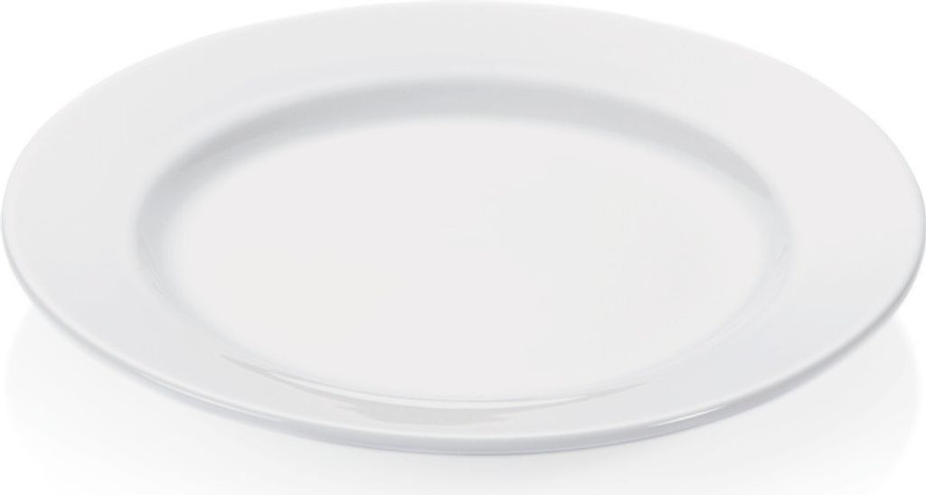 6x Flacher Teller Ø 19 cm weiß, Porzellan