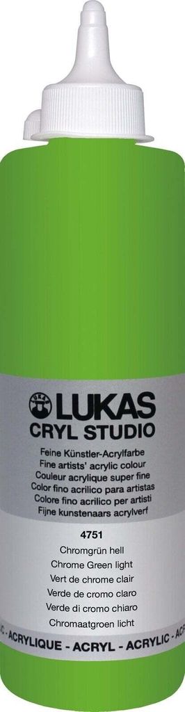 Lukas Cryl Studio Plastic Bottle Acrylfarbe Chrome Green Light 500 ml 1 stk