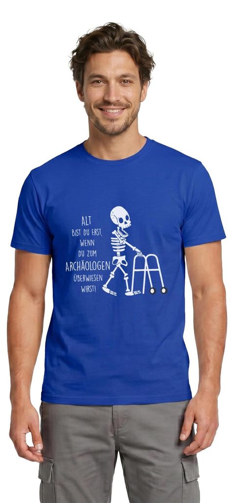 Spreadshirt Alt Bist Du Erst Wenn Du Zum Archäologen Überwiesen Wirst Rentner Männer T-Shirt, XL, Dunkelblau
