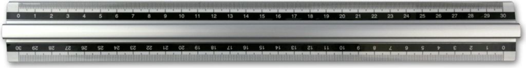 Metall-Prismenlineal aus Aluminum 30cm