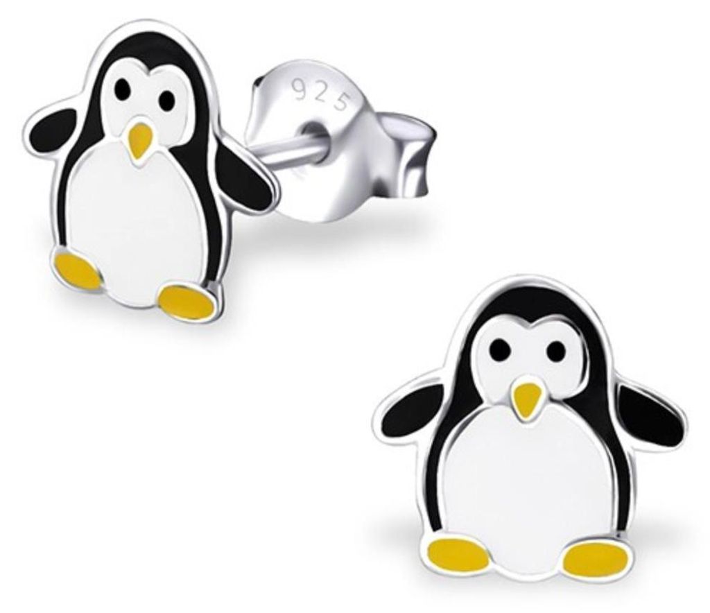 Kinderohrstecker: Mädchen Ohrringe Silber „Pinguin“ Produktbild 