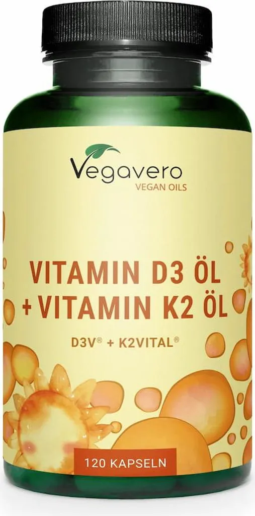 Complément Vitamine D3 K2 Vegan - 120 Gélules Végétales Haute Qualité
