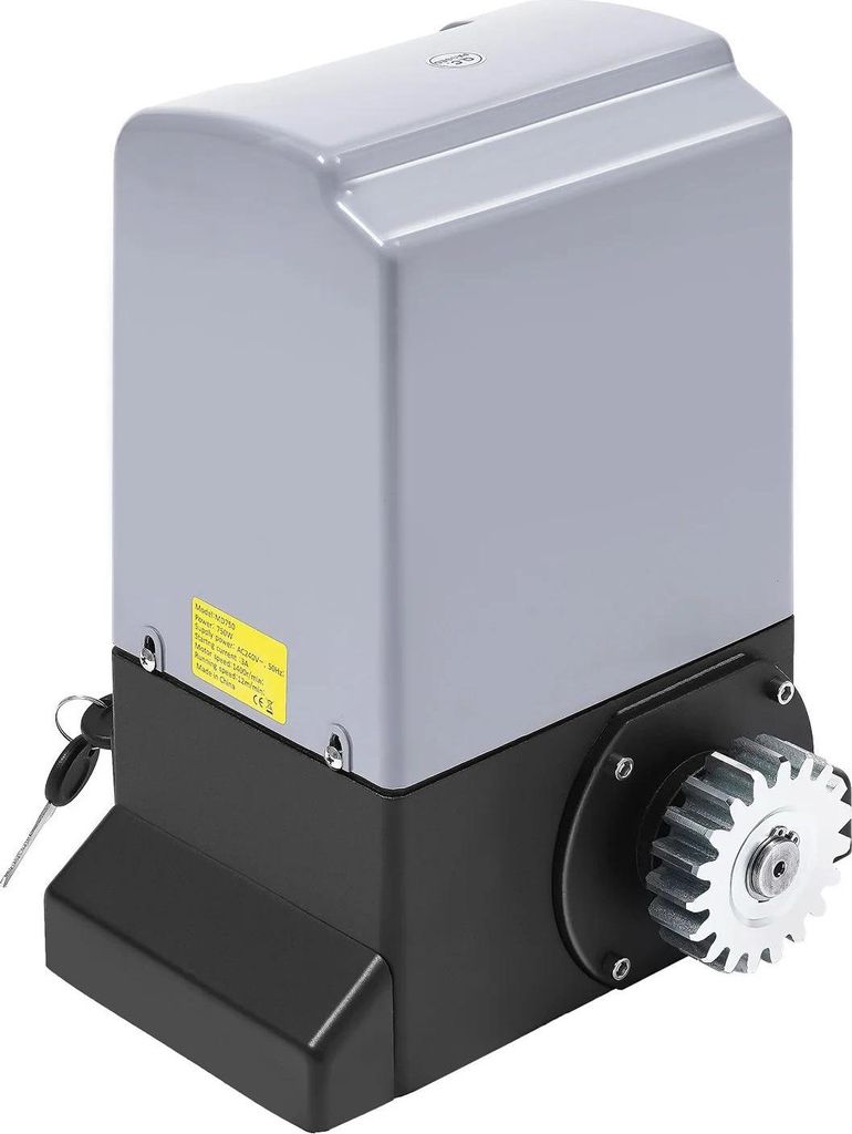 Automatischer Schiebetorantrieb - Schiebetoröffner - 750W, 220V - Bis 1600 kg - Torlänge 12 m - Geschwindigkeit 12 m/min - Fernbedienung - Grau