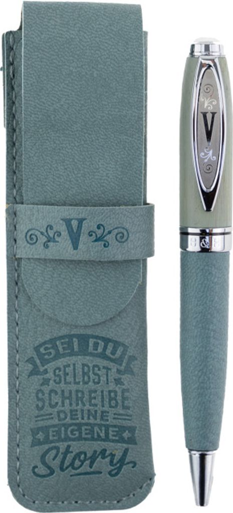 History & Heraldry Bamboo Persönlicher und individueller Kuli Kugelschreiber Stift mit Namen und Spruch Personalisiertes Etui Monogramm-Design per...