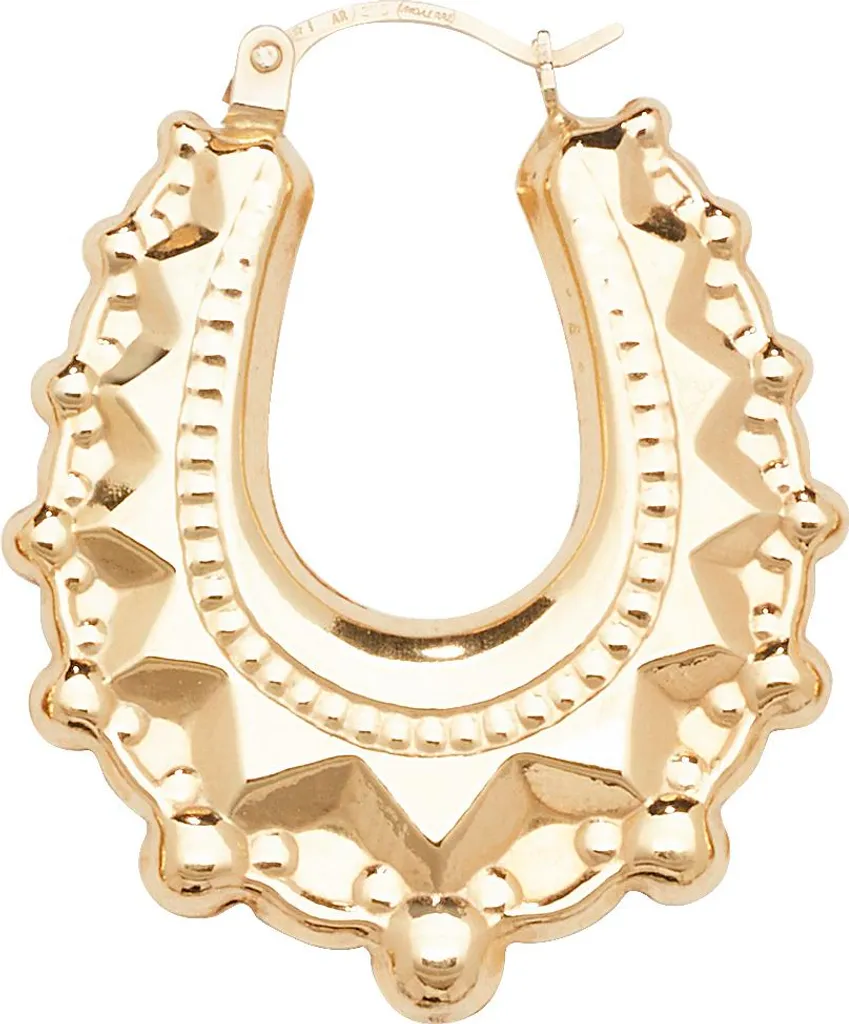 Créoles Anneaux Femme en Or Véritable 9 Carats - Modèle Ovale 26mm