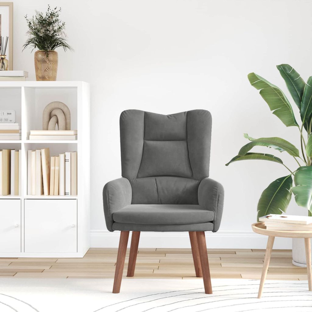 "2026 Aktion"Einzelsessel moderne - CLORIS - Loungesessel - Dunkelgrau 63 x 67 x 94 cm Samt - 63 x 67 x 94 cm - NeuMöbel7934976