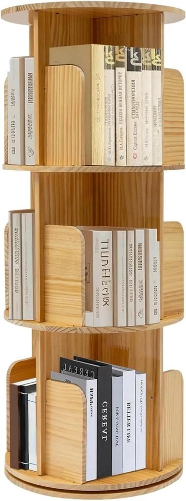 Drehbares Bücherregal - Turmregal mit 3 Ebenen - Drehbar Produktbild 