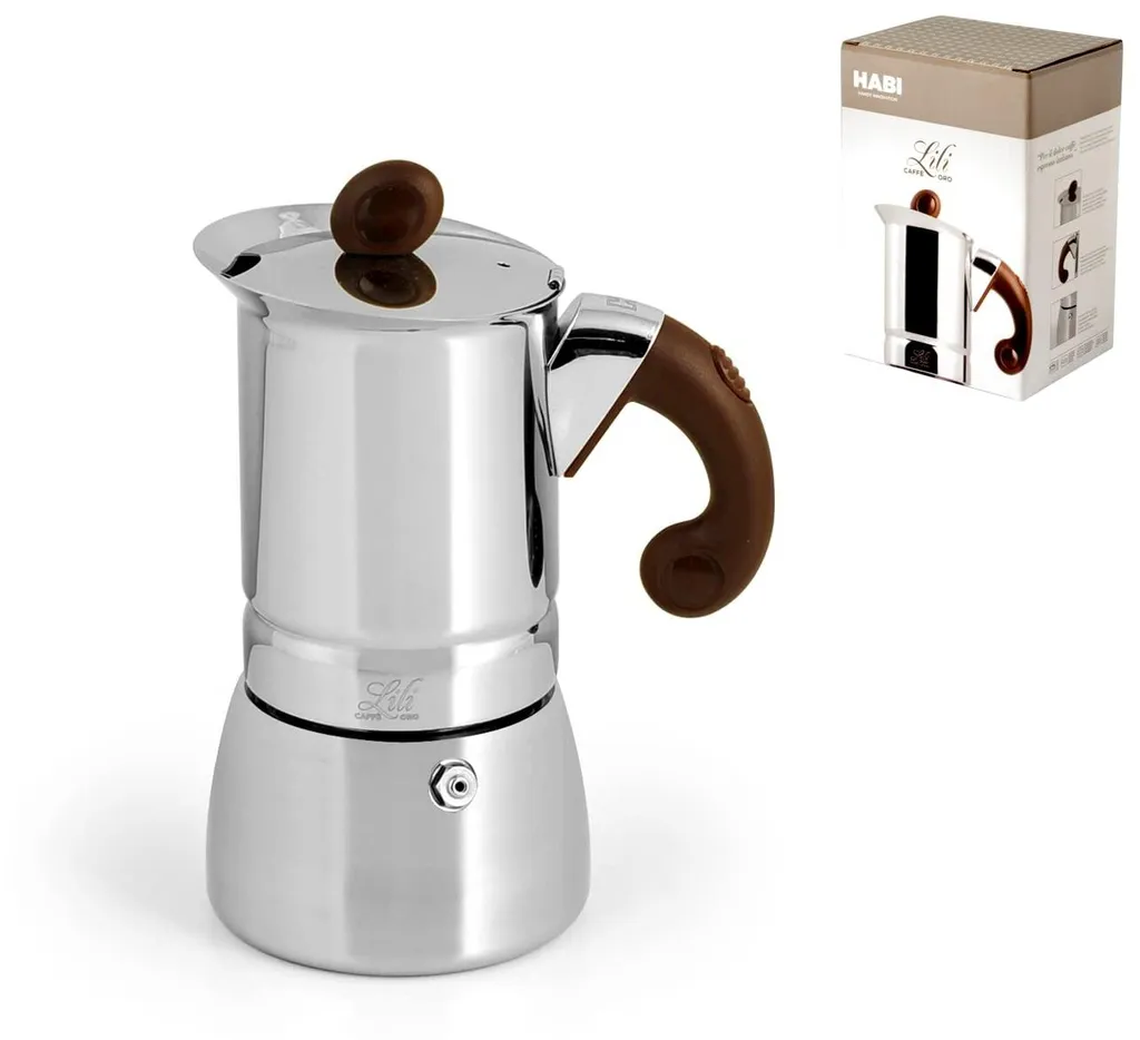 Cafetière italienne Home Lili Caffè Oro 4 tasses inox pour espresso