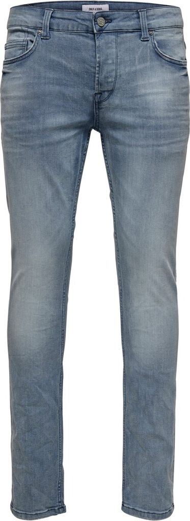 ONLY & SONS Slim Fit Jeans Basic Denim Hose ONSLOOM Tapered Trousers Stoned Washed Größe: 29W / 34L