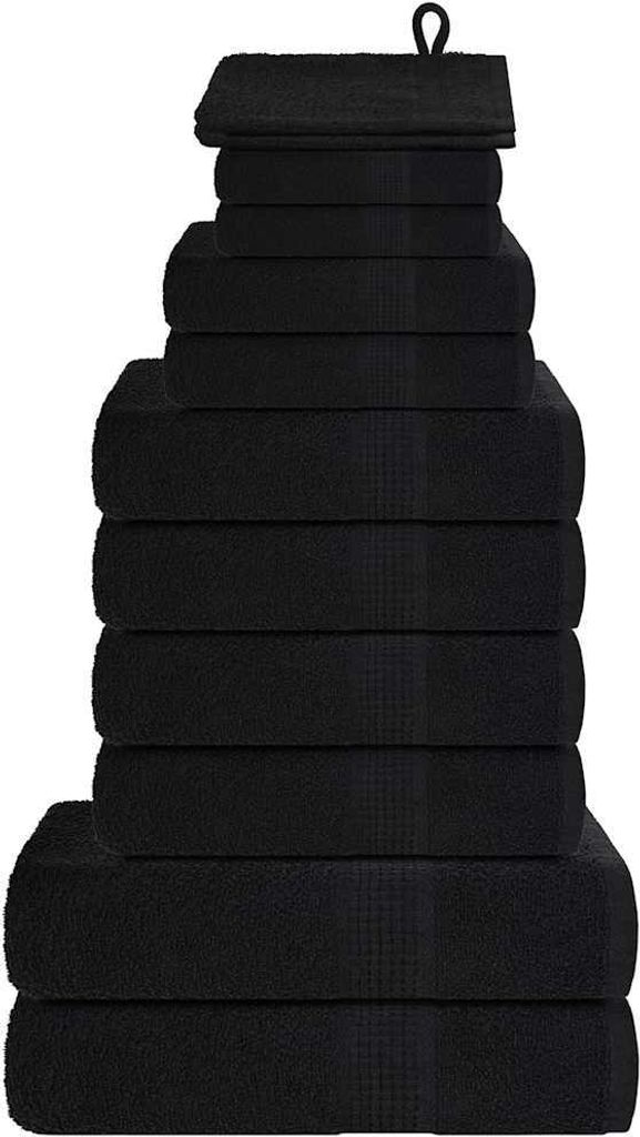 "2026 Promotion" 12-tlg. Handtuch-Set FROGN Schwarz 360 g/m² - Handtücher CC501