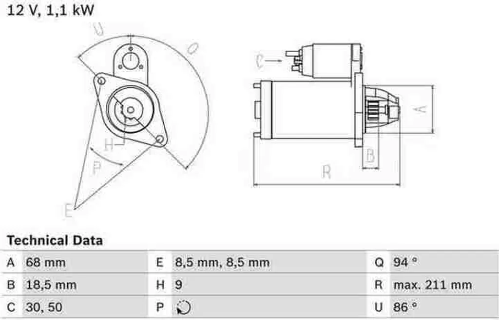 Démarreur automobile BOSCH 0986018350 pièce de rechange qualité OE