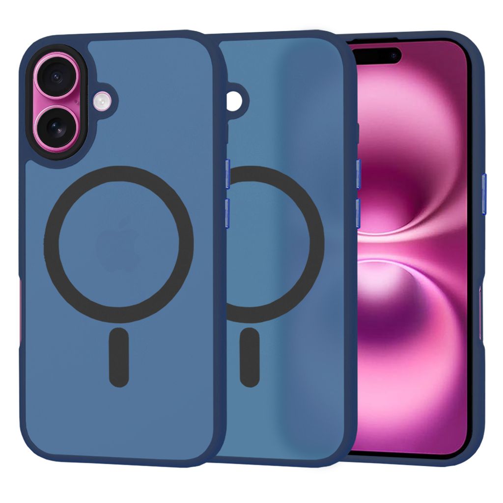 Techsuit HaloFrost Back Cover Hülle mit MagSafe für Apple iPhone 16 Plus - Dunkelblau