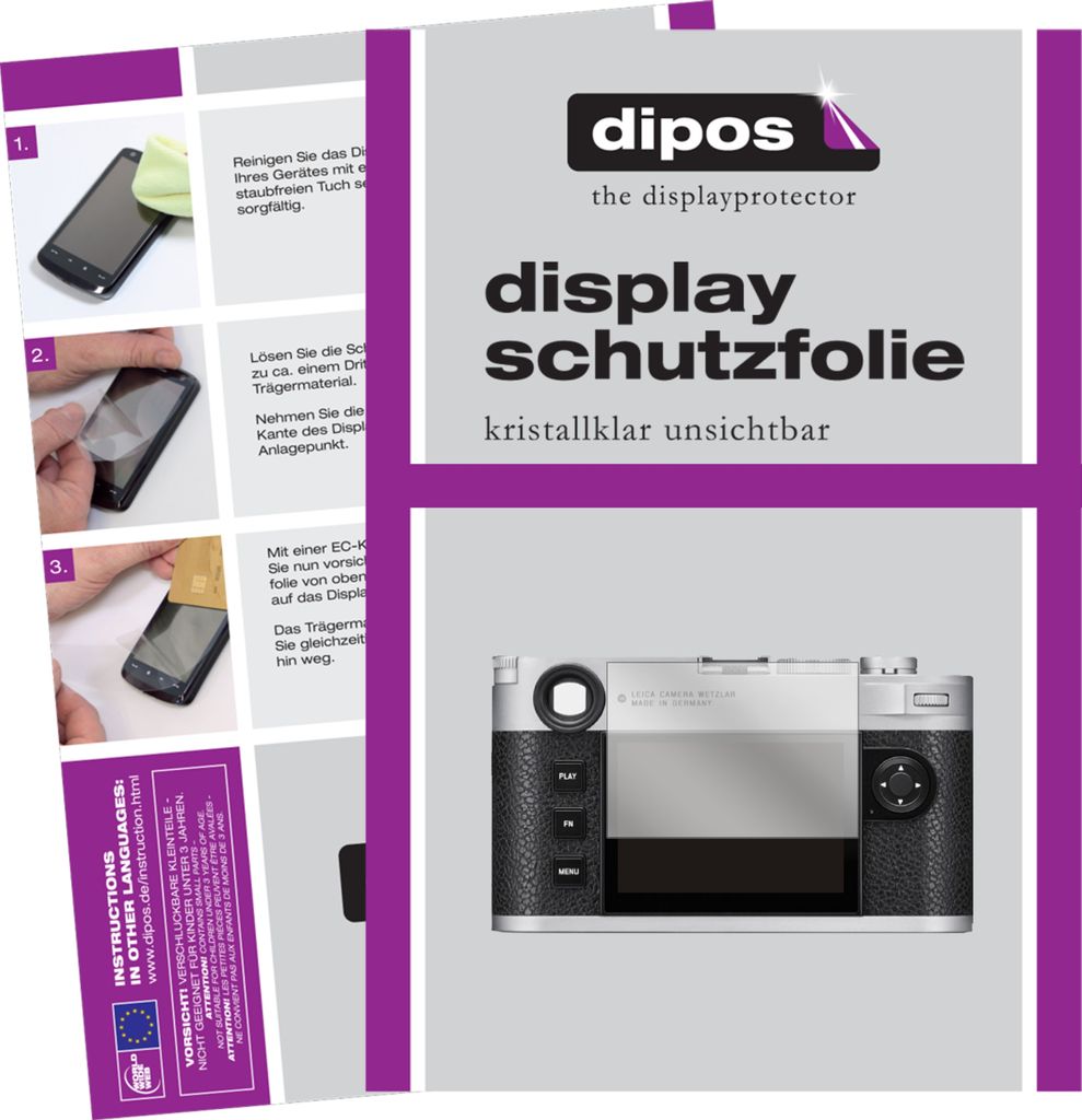 1x Schutzfolie für Leica M11 klar Displayschutzfolie Folie Display Schutz dipos