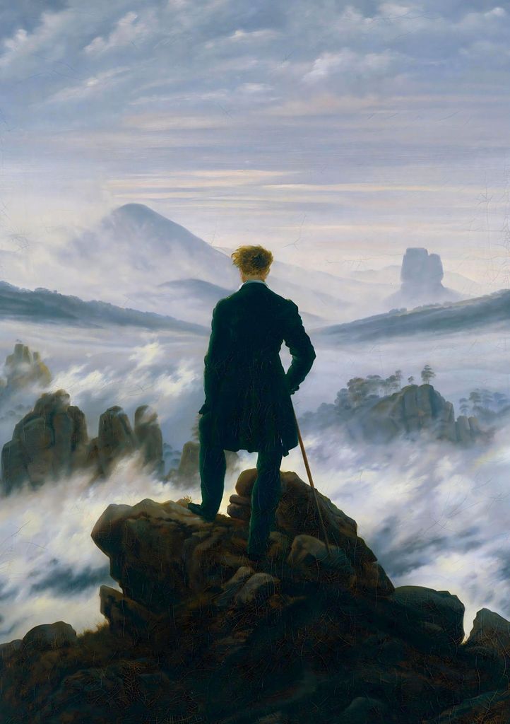 Caspar David Friedrich 'Der Wanderer über dem Nebelmeer' - Notizbuch A5 gepunktet - 100 Seiten 90g/m² - Soft Cover -Papier