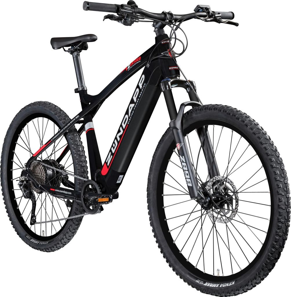 Zündapp Z898 E-Bike E Mountainbike 27,5 Zoll Pedelec 170 - 190 cm Hardtail MTB 10 Gang schwarz rot