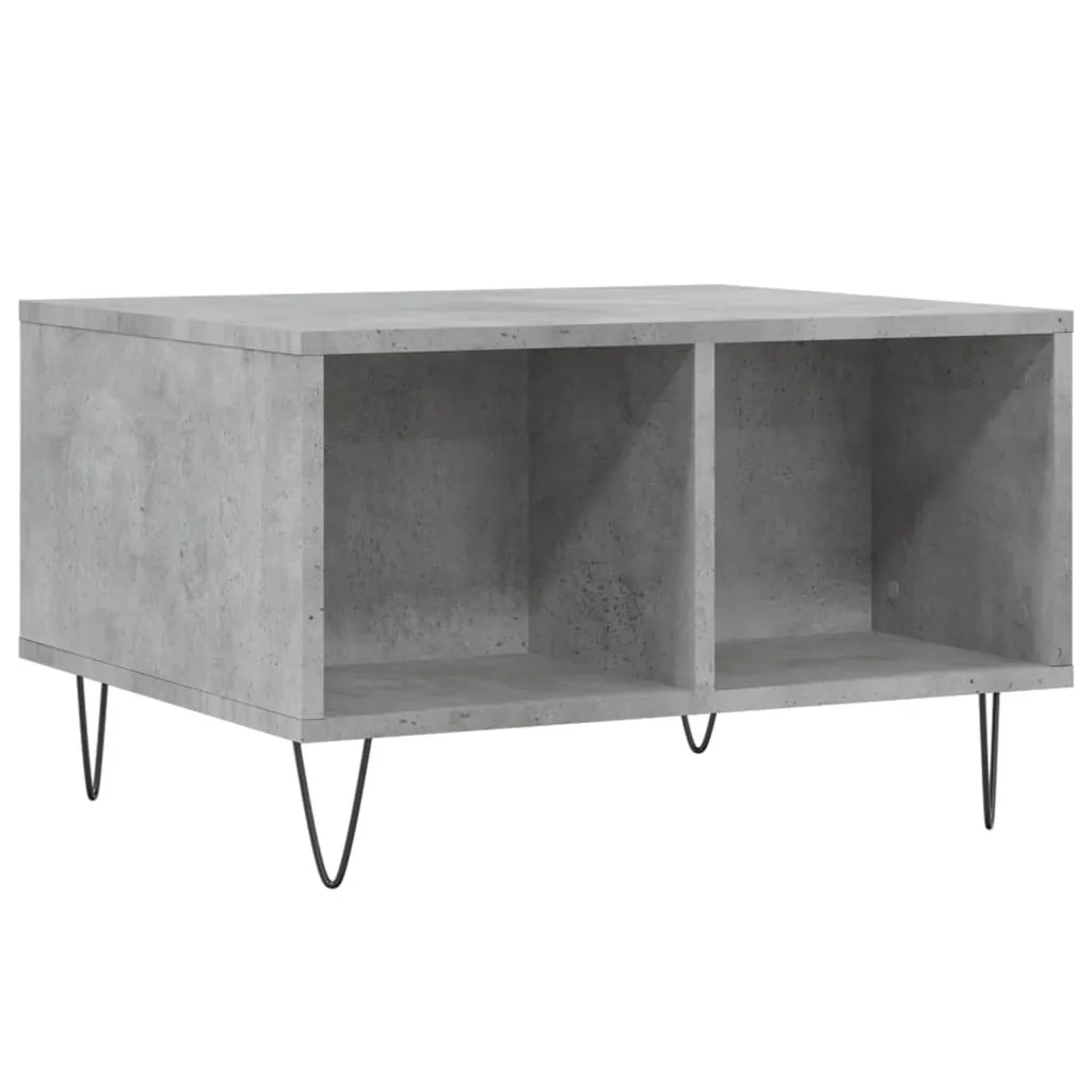 SYFAX Tavolino Basso Grigio Cemento 60x50x36.5 Legno Resistente