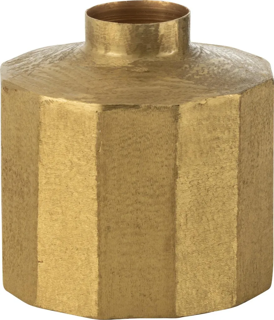 J-Line Vase Carré en Métal Doré Modèle Petit Format Design Chic