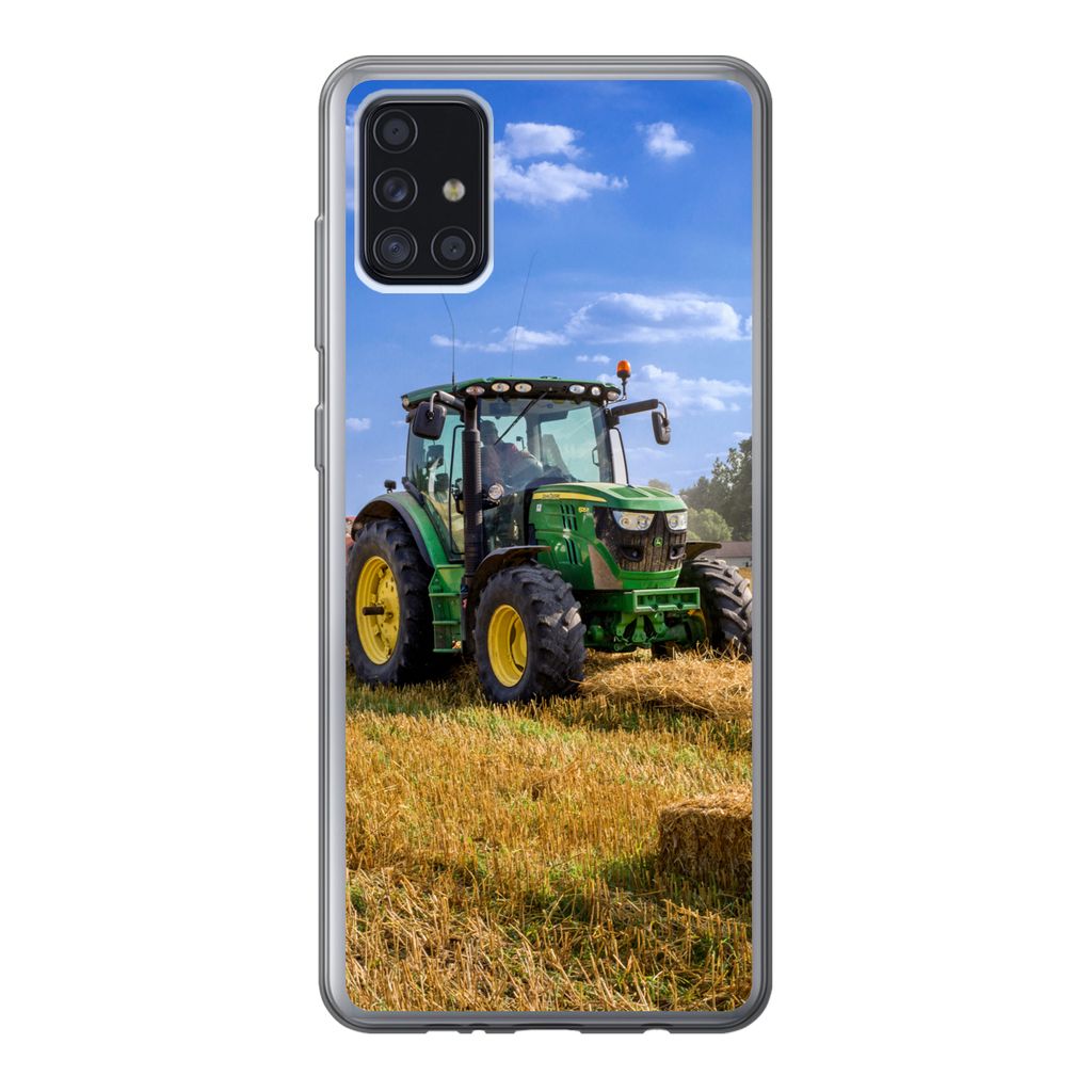 MuchoWow Handyhülle Schutzhülle Hülle für Samsung Galaxy A52 5G Traktor - Bauernhof - Heu - Feld - Sonne - Landleben Silikon Softcase Handy H...