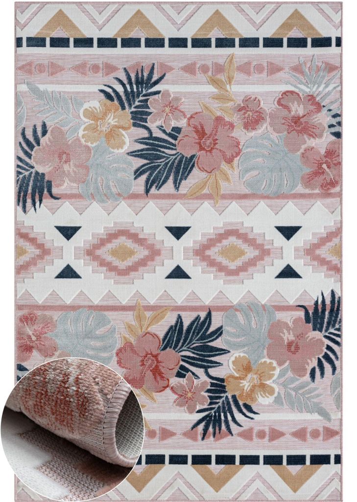 Venkovní koberec MY-RUG "Aurora II" 150x80 cm, růžový, s Obrázek produktu 
