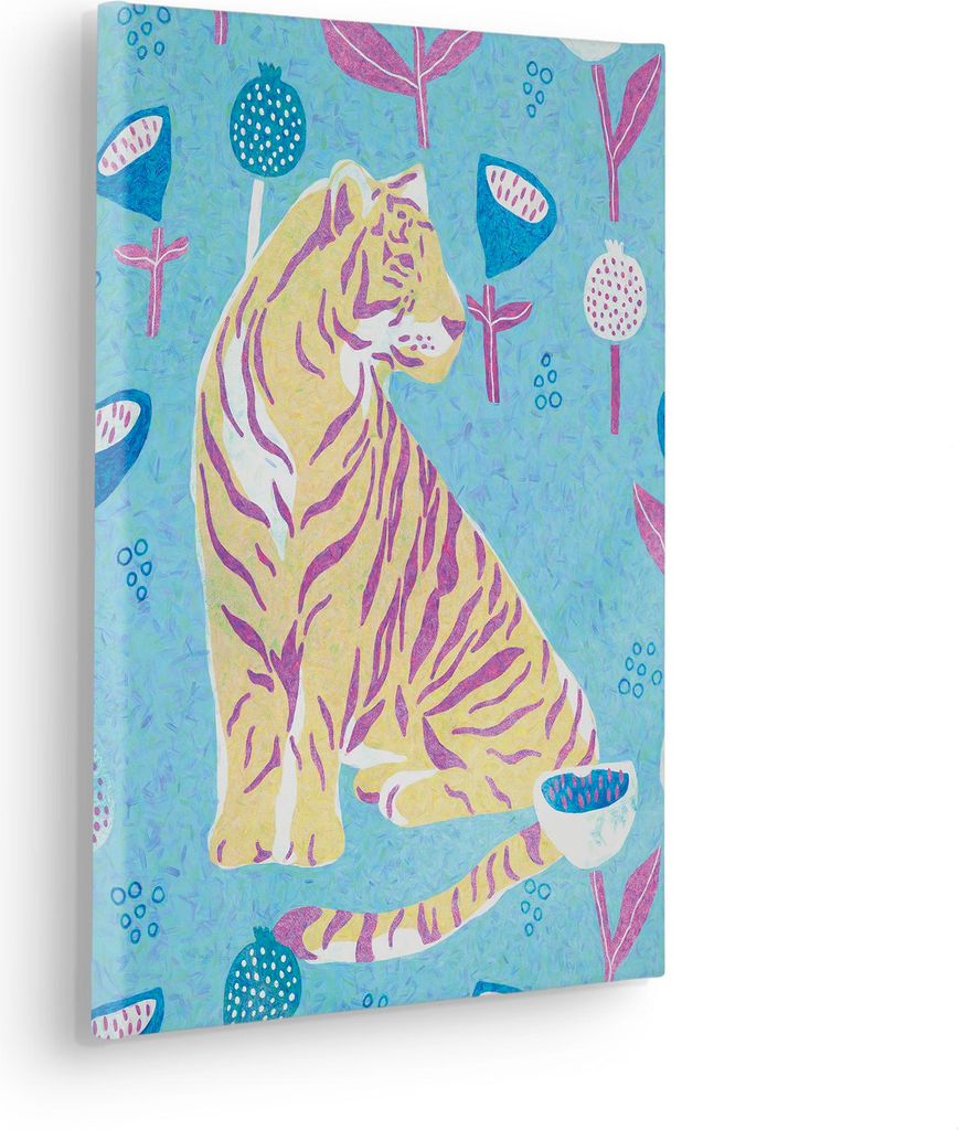 Keilrahmenbild - Vegan Tiger - Größe 30 x 40 cm Produktbild 