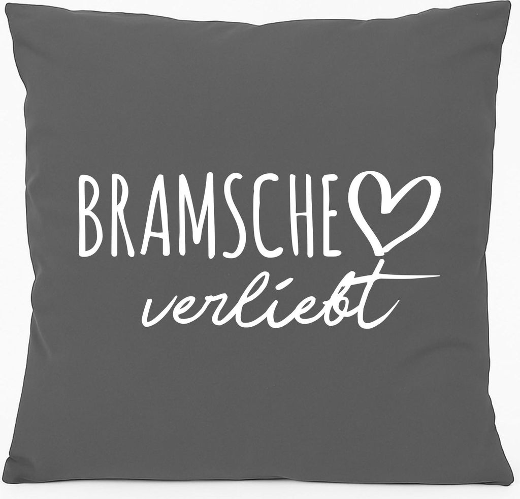 Huuraa Sofakissen Ganderkesee verliebt Geschenk 40x40cm mit Füllung Steel Grey Baumwolle Ganderkesee Mitbringsel