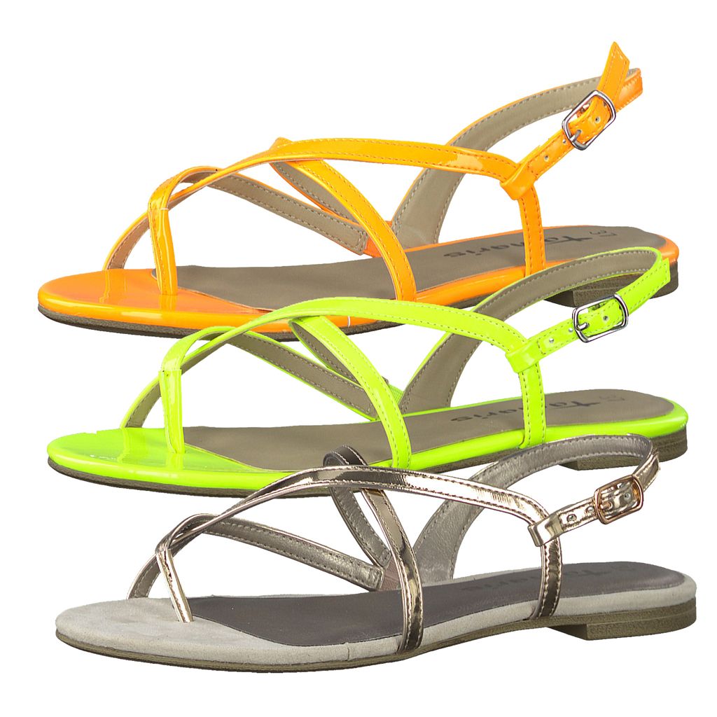 Tamaris 1-28124-24 Damen Sandalen Sandaletten Zehensteg, Größe:40 EU, Farbe:Gelb