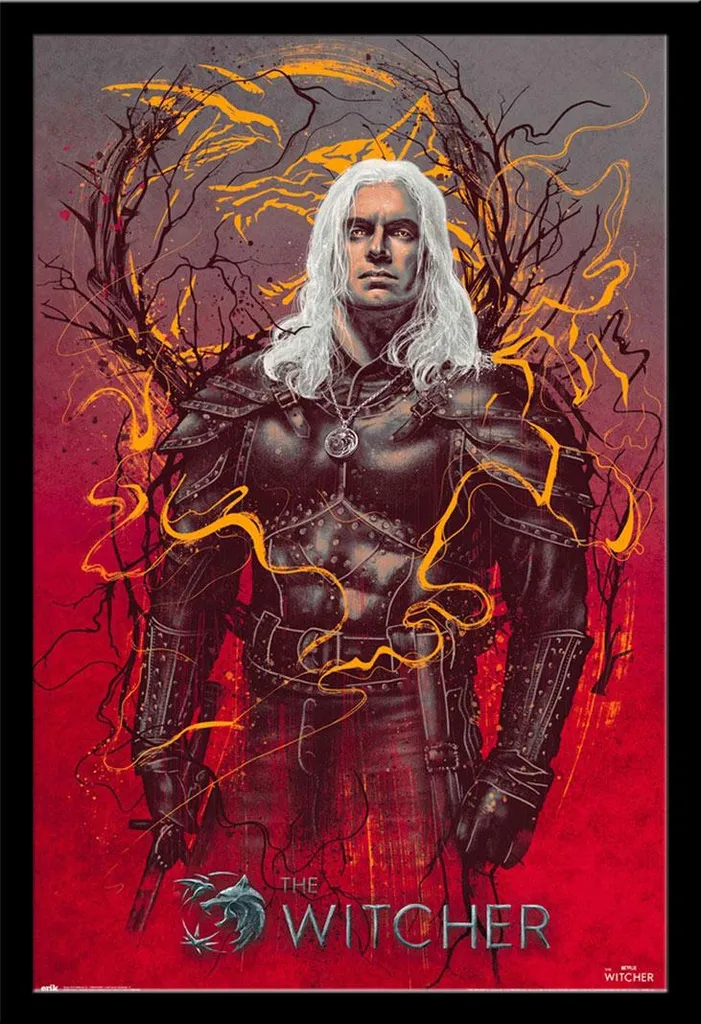 Regalo The Witcher: Poster Geralt de Rivia + Cornice Shinsuke MDF Nera