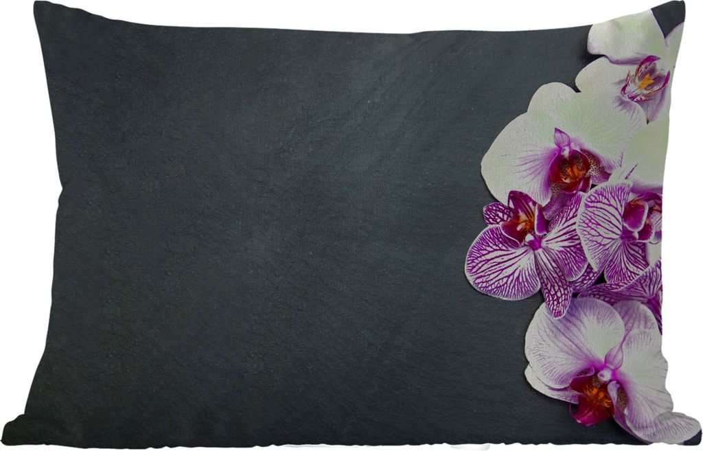 MuchoWow Outdoor Kissen - Orchidee - Blumen - Rosa - Flora - 60x40 cm - Wetterfest - Lounge Kissen - Zierkissen - Kissen für Innenräume