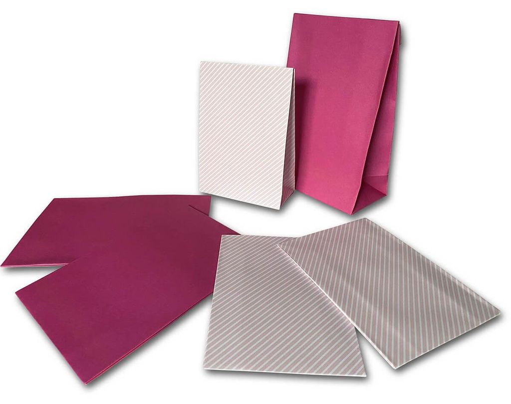 6x Papier Geschenktüten pink 12,5x19 cm & 10,5x15 cm in 2 Motiven - PODARI