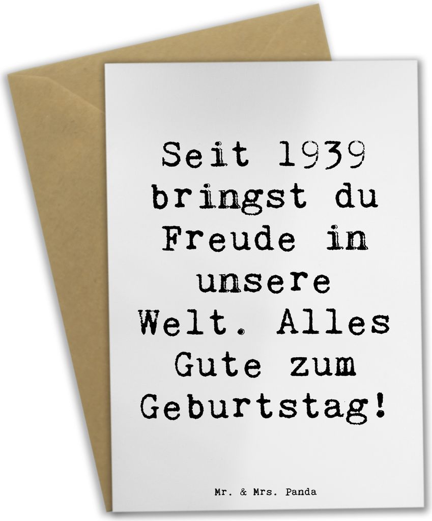 Mr. & Mrs. Panda babykarte Spruch 1939 Geburtstag Freude - Weiß - Geschenk, neujahrskarte, historische Geburtstage, Grußkarte, Nostalgie, geboren...