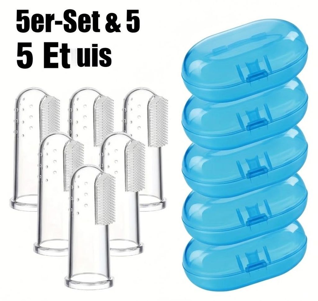 Baby Fingerzahnbürsten Silikon 5er Pack – Weiche Zahnpflege Produktbild 