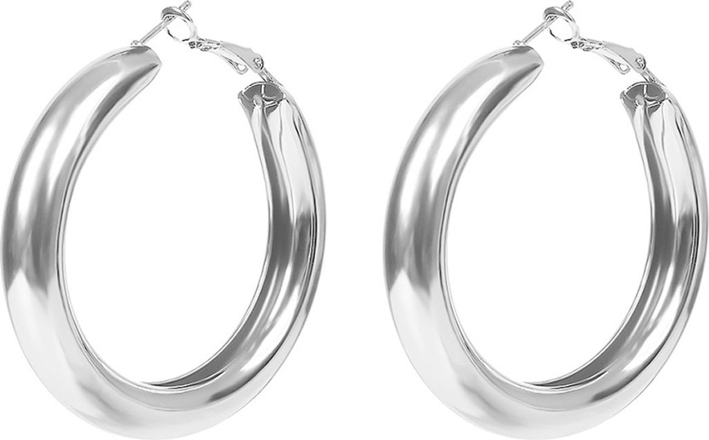 Damen-Ohrringe, modisch, geometrisch, großer runder Kreis, Statement-Schmuck, Geschenke-Silber