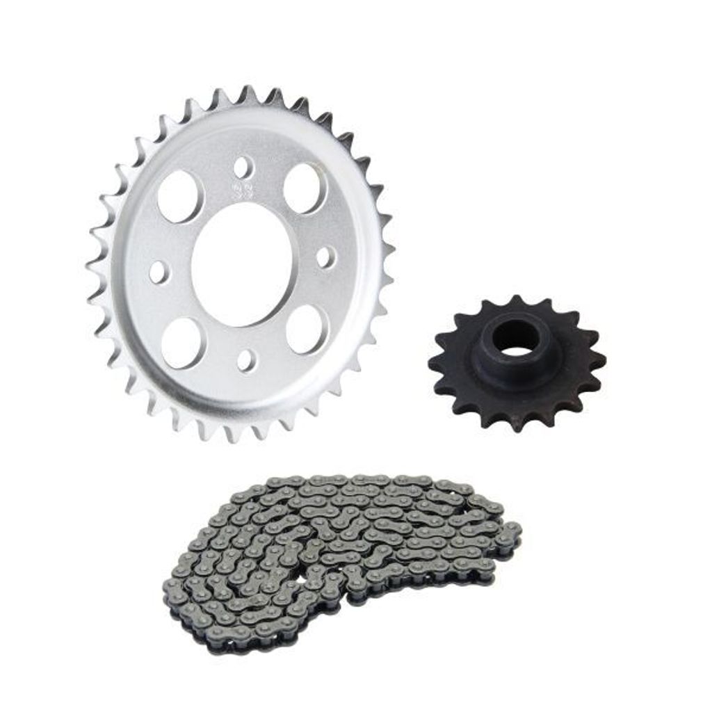 Kettensatz 3-teilig silber 16/33 Zähne für Hercules K50 RS Sport Super Sport / K50 Sprint (bis FG-Nr. 685160522)