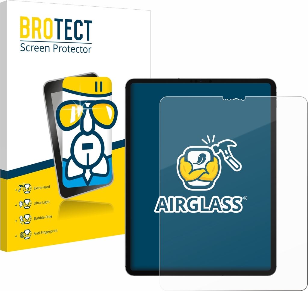 BROTECT Schutzglas für Apple iPad Pro 12.9" 2021 (5. Gen.) Schutzfolie Panzer Folie Glas Display Schutz klar