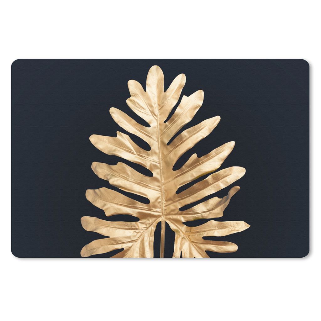 MuchoWow Mauspad Mousepad Blätter - Herbst - Gold - Schwarz - Natur - Luxus 27x18 cm - Mousepads - Maus Mat - Pad - Mausunterlage - Büroartikel...