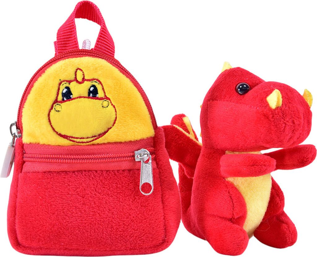 Friends2go Dinosaurier Azuro Taschenanhänger Mini Rucksack rot Schlüsselanhänger