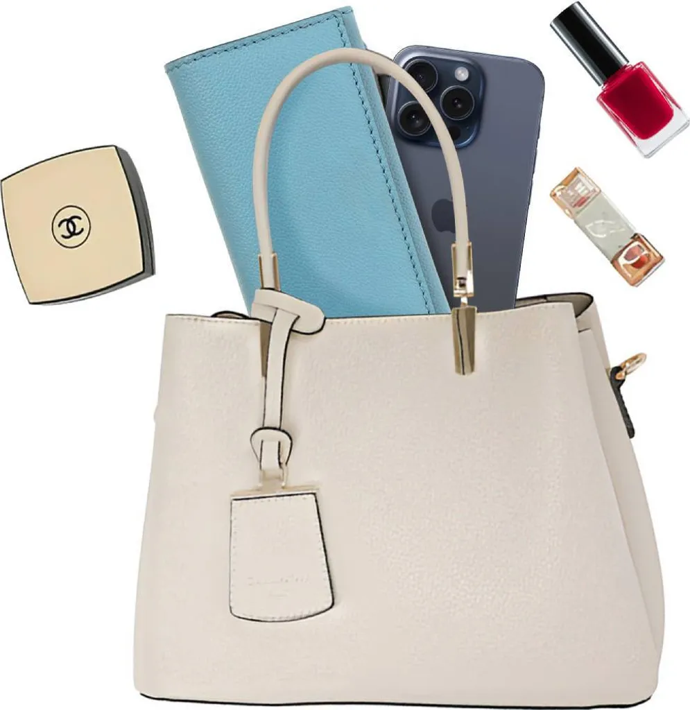 Sac à Main Beige Gallantry Multi-compartiments avec Large Bandoulière
