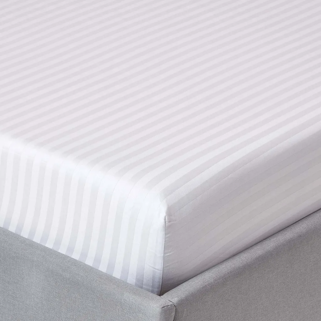 Lenzuolo Teso Damasco Homescapes Cotone Egiziano 330 Fili Bianco 140x200