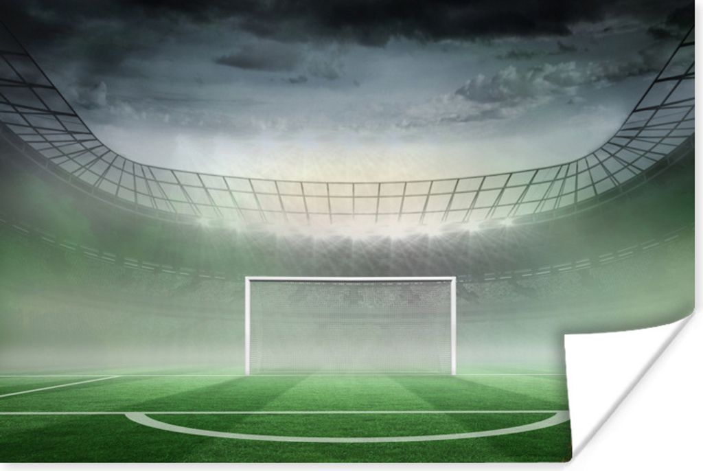 MuchoWow Poster Eine detaillierte Illustration eines Fußballstadions 60x40 cm - Schlafzimmerdekoration