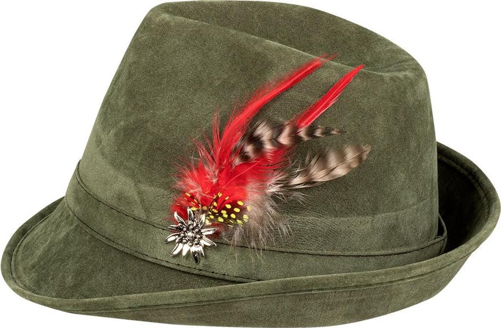 Chapeau traditionnel bavarois avec plumes pour adultes - Image du produit 