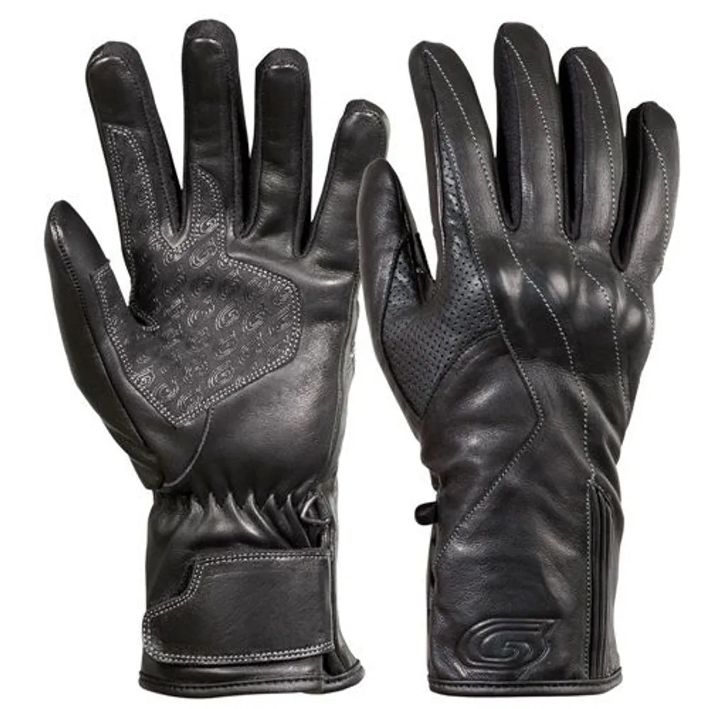 Gants de Moto pour Femme en Cuir Noir Germot Miss Pro Taille XS Homologué