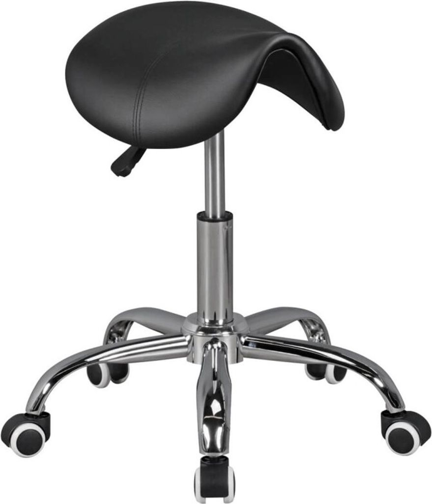 tinkaro Sattelhocker VARTAN Polyurethan Friseurhocker Schwarz