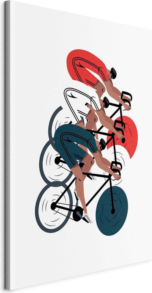 Vlies Leinwandbild - Cycling Race. Competitors on a Light Background - Illustration 20x30 cm Abstrakt i-B-10053-b-a