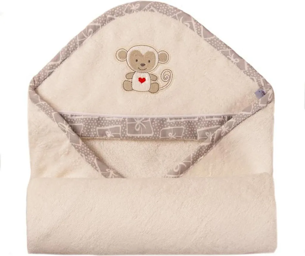 BabyMatex Asciugamano per bambini 100x100 Bambù 02 crema con cappuccio 0747
