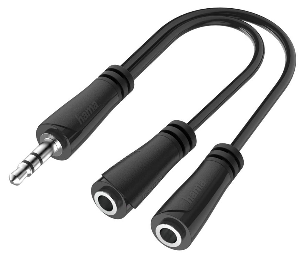 Rozgałęźnik audio Hama, wtyk jack 3,5 mm - 2x gniazdo jack Zdjęcie produktu 