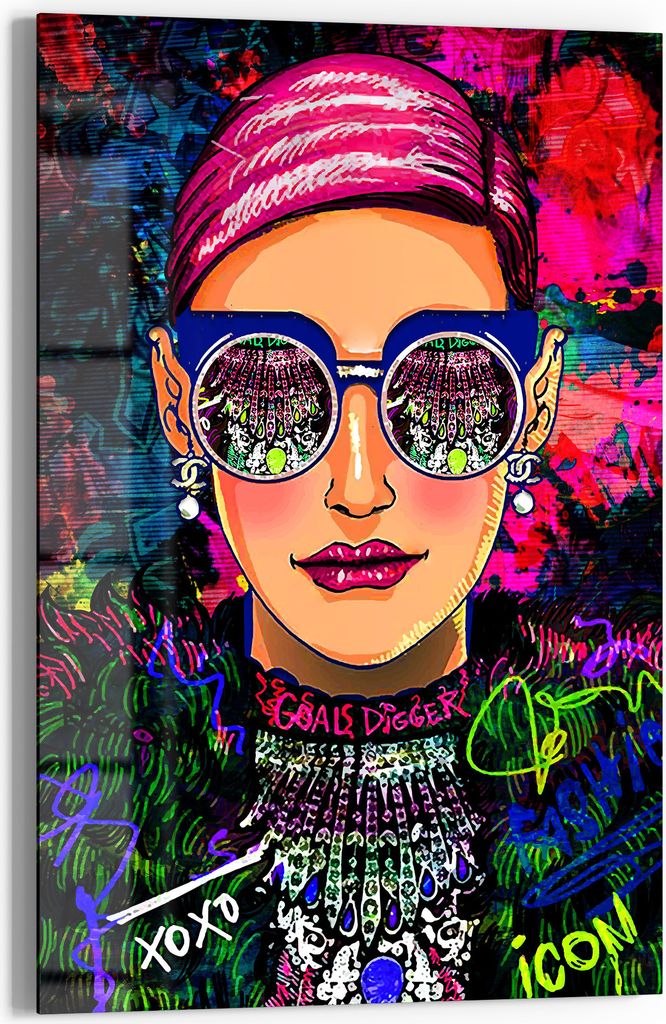 DEQOART Glasbild Echtglas 60x90 cm 'Urbaner Flair' Wandbild Bild modern Deko