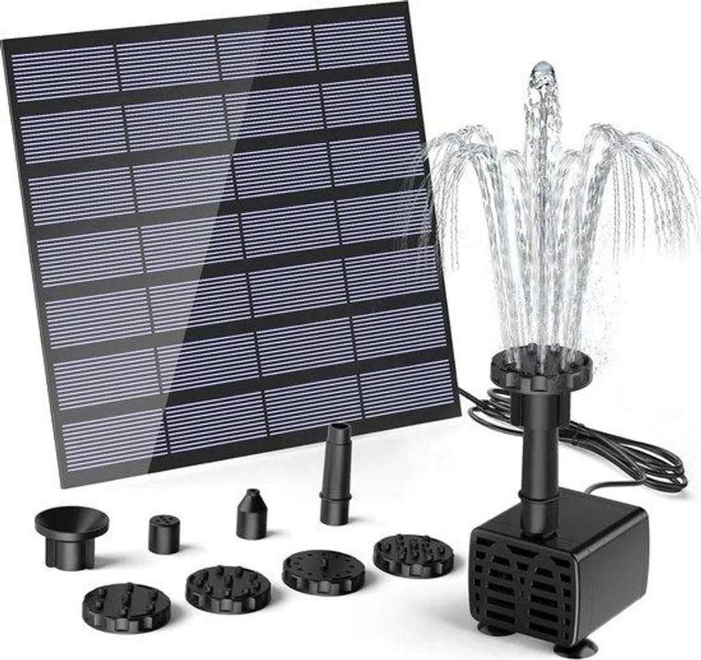 Fontaine solaire flottante 1.5W pour petit bassin et déco de jardin zen