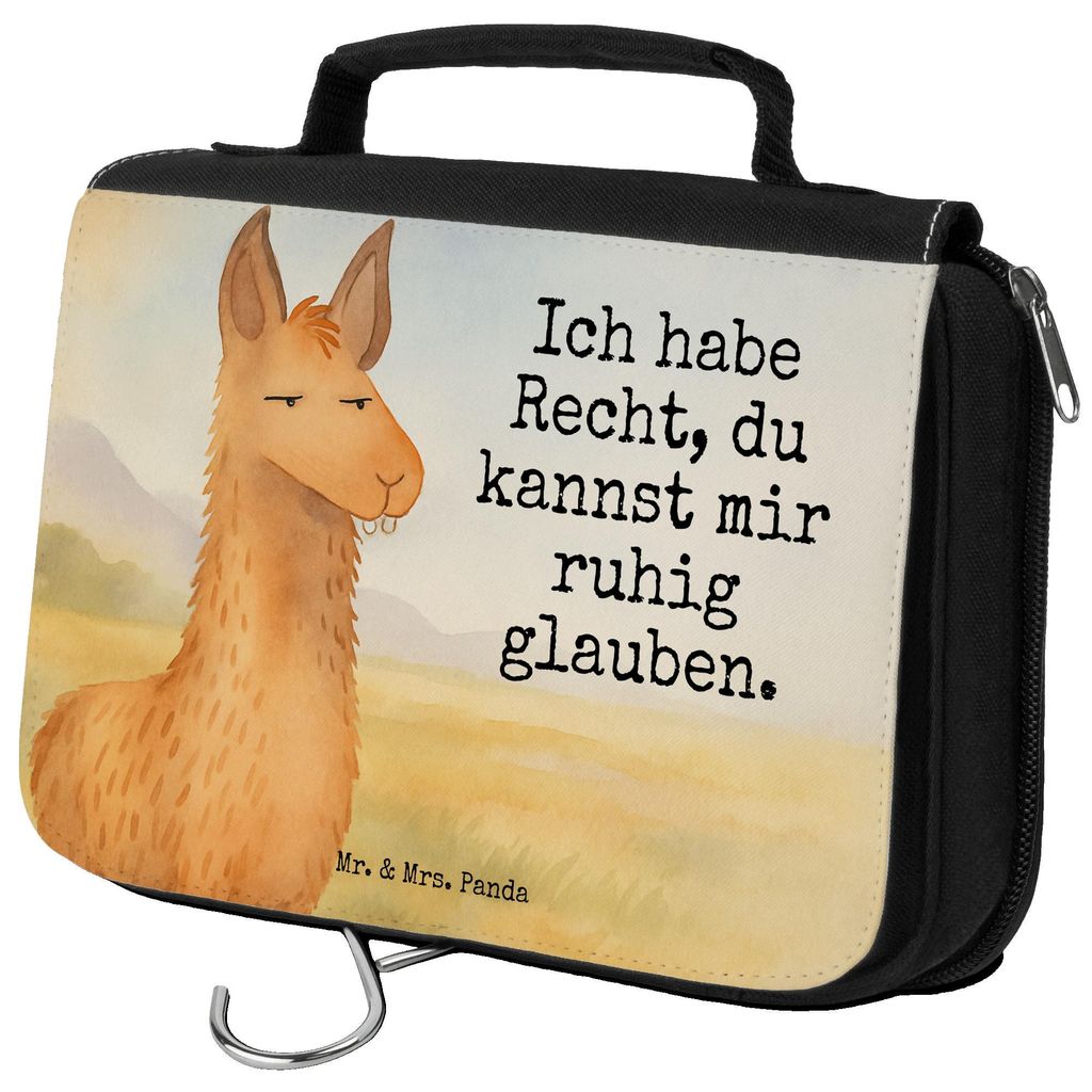 Mr. & Mrs. Panda Kulturbeutel Lamakopf Genervt Design - Weiß - Geschenk, Beste Freundin, beautycase, kosmetiktäschchen, Büro, Chef, Lama, Kultur...
