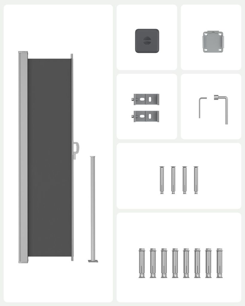 SONGMICS Bočná markíza, rozťahovacia, 160 x 450 cm, z Obrázok produktu 