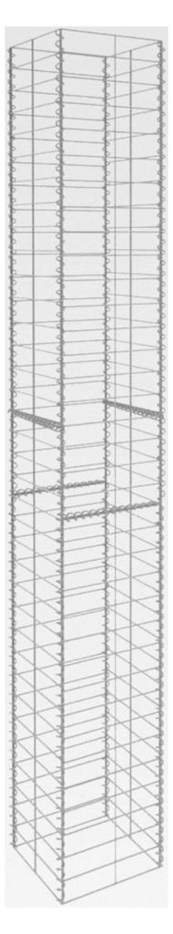 Gabionenkörbe 3 Stück, verzinkter Stahl 25 x 25 x 197 cm